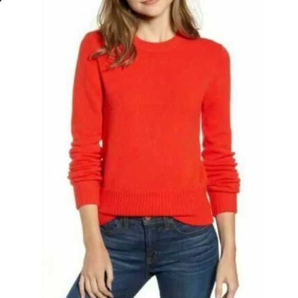 J. Crew Sweaters - J Crew | Red Thick Wool Blend Ribbed Sweater L